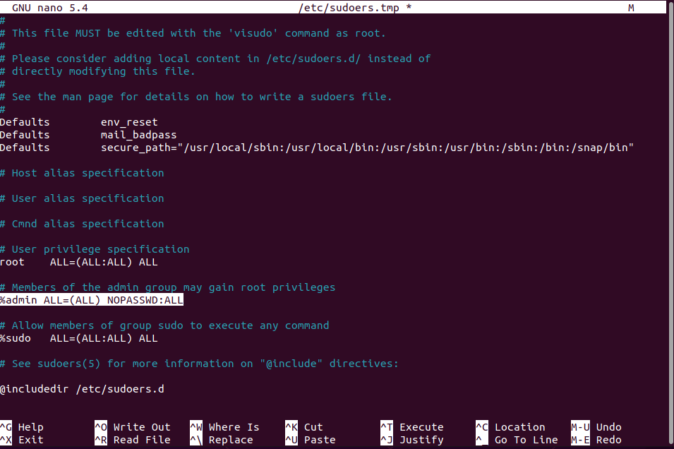 Quitar contraseñas de inicio de sesión y ejecución de comandos por terminal en Linux en el archivo sudoers