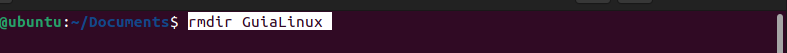 Eliminando un directorio con rmdir en Linux
